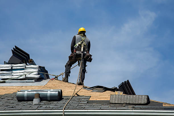 Professional Gutter Installation technician working in Hawley, PA